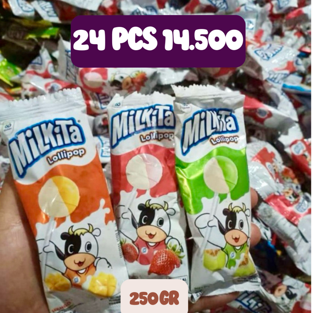 

PROMO Permen Susu Milkita Lolipop 250 gr / Permen Lollipop Milkita