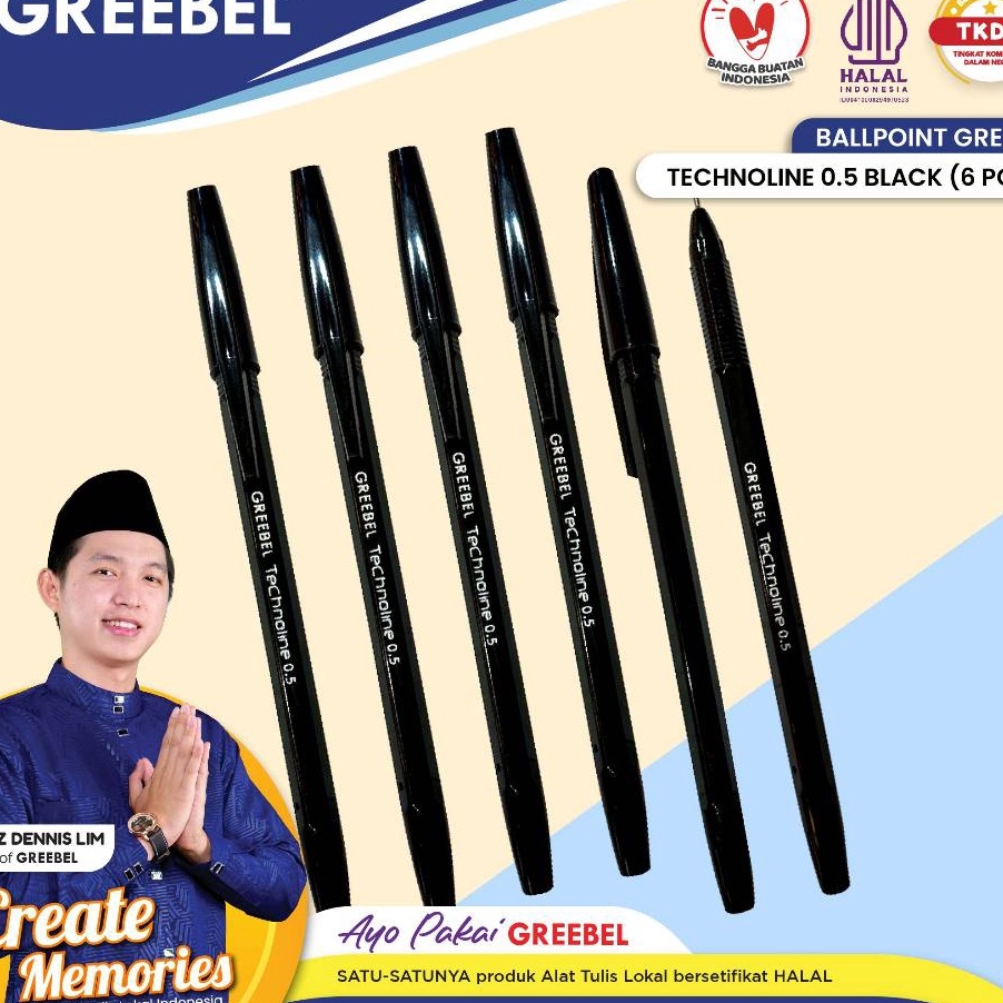 

PRODUCT HOT GREEBEL Pulpen Ballpoint Technoline 5 Hitam 6 PCSSET Pulpen Greebel Pena Ballpen