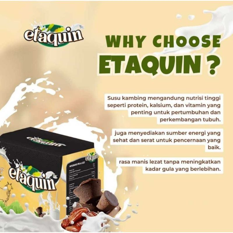 

ETAQUIN susu bubuk kambing etawa, gabungan gula aren dan kurma