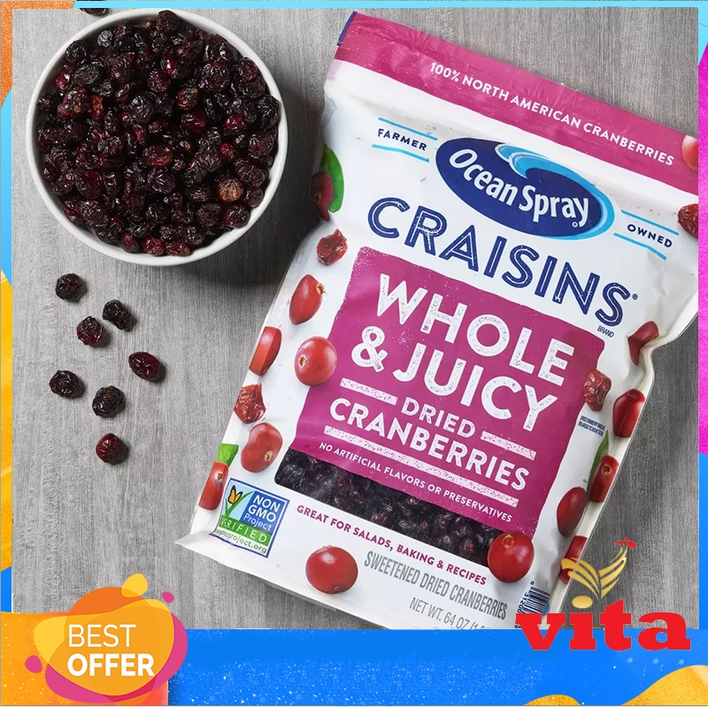 

Cranberry Kering Ocean Spray Crarisins Dried Cranberries Craisins Non GMO No Preservative 64 oz
