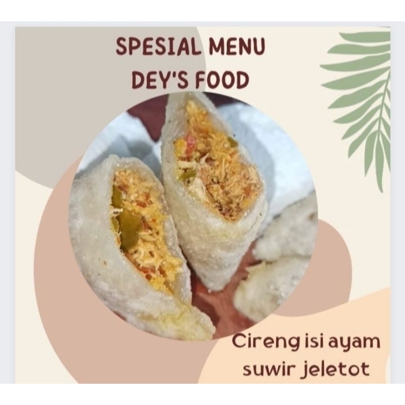 

cireng isi ayam suwir sambel merah