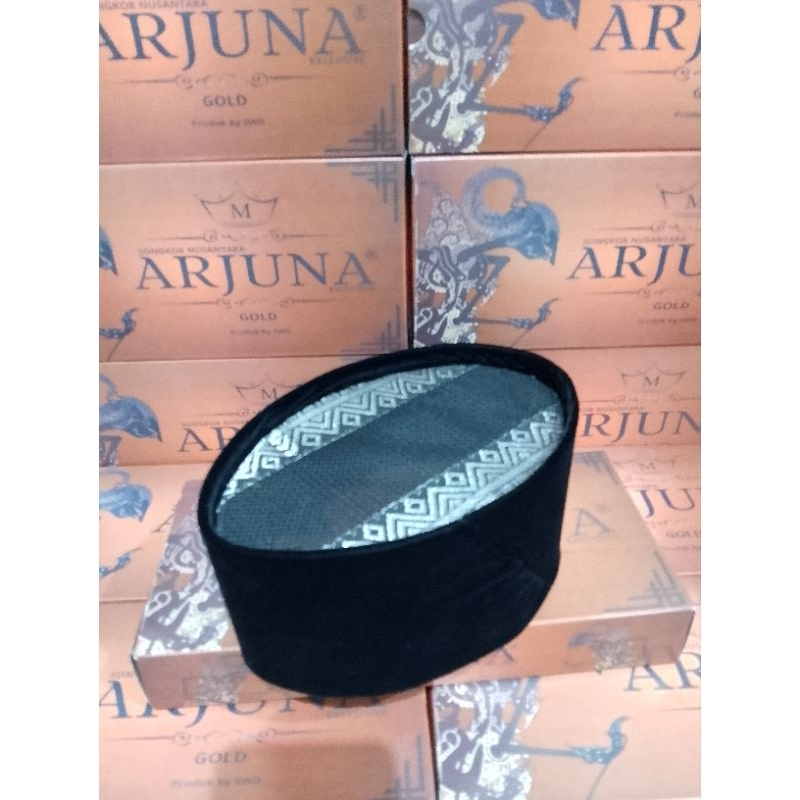 PECI SONGKOK HITAM Ac Tengah Motif Silver Tinggi 7cm-10cm