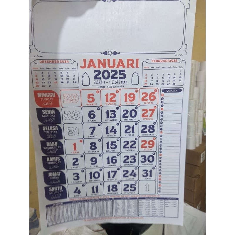 

KALENDER DINDING / KALENDER MASEHI 2025