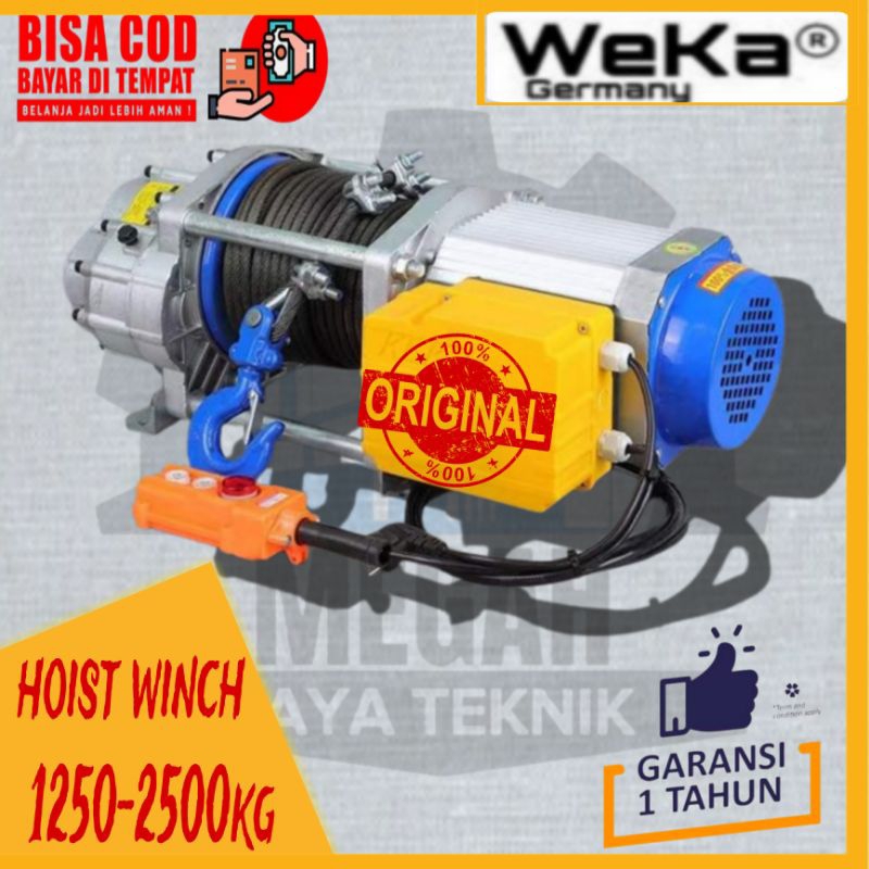 ELECTRULIC HOIST WINCH MINI KAPASITAS 1250-2500 KG 60 MTR 220Vl/1 PHASE WEKA GERMANY