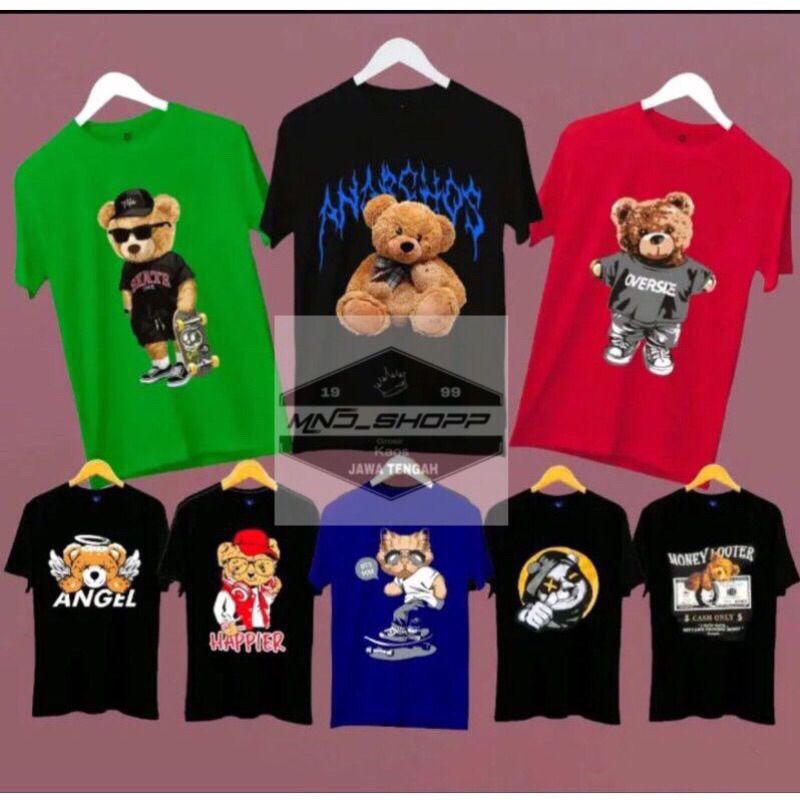 PROMOKAOS 50 RIBU DAPAT 5 PCS KAOS PRIA WANITA DEWASA MOTIF BONEKA NERUANG