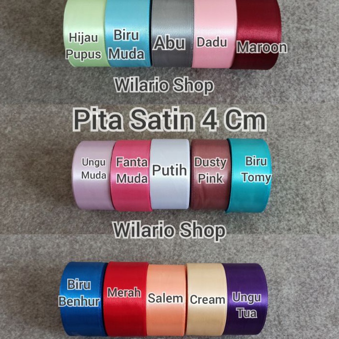 

KUALITAS TERBAIK 1 ROLL Pita Satin 4 cm Pita Satin 15 inch Pita saten 4 Cm PER ROLL 25 YARD