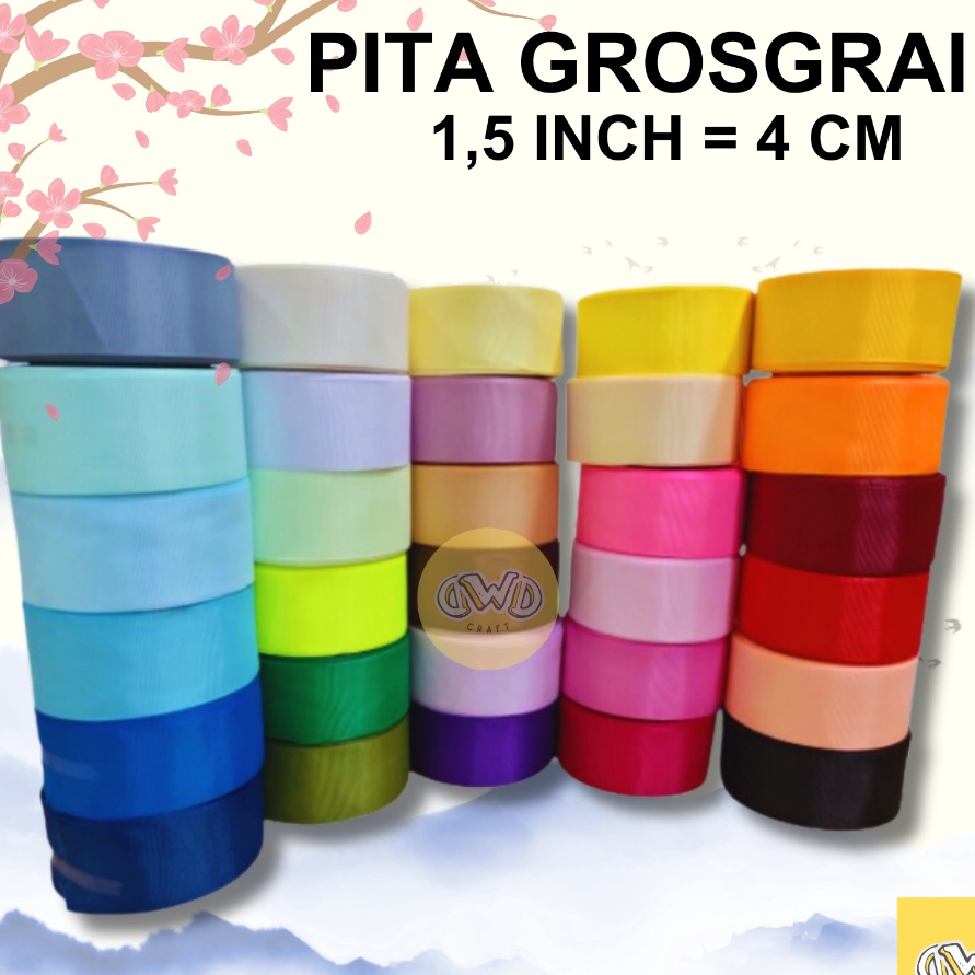 

PRODUCT TERKECE Pita Grossgrain 15 inchi 4cm per Roll 18 meter