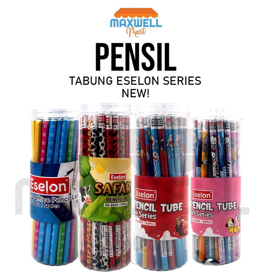 

BRAND MaxMart 1 Tabung isi 5 Pensil Fancy 5buah Pensil 2B Eselon