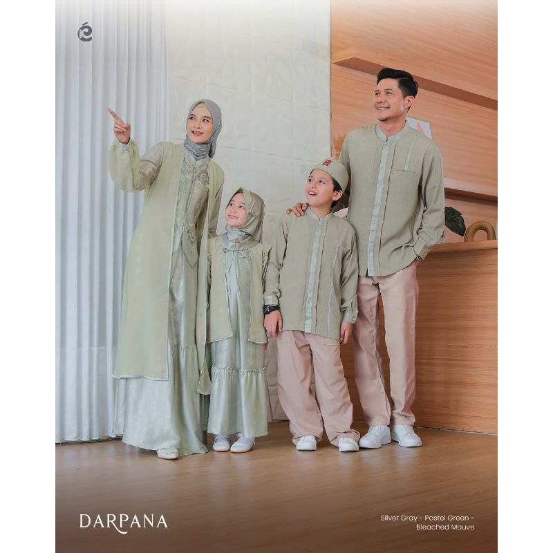 Sarimbit Family Premium Darpana Series Pastel Green by Keke|Baju Lebaran|Dress Syari|Dress Kids Set 