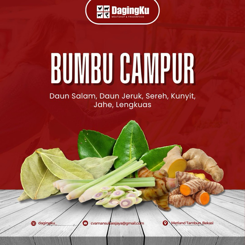 

Bumbu Campur/kunyit/Lengkuas/Jahe/Salam/Sereh