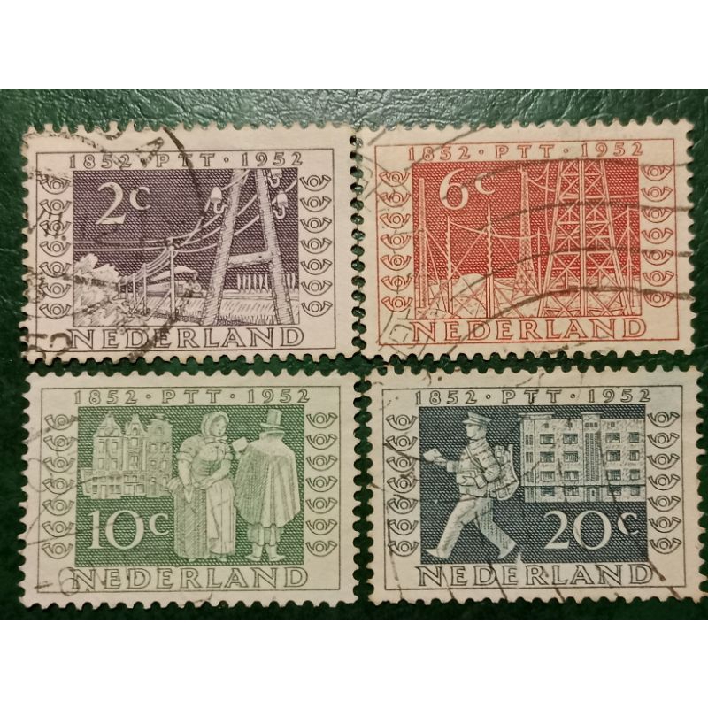 

Prangko Nederland 4 pcs tahun 1952 USED