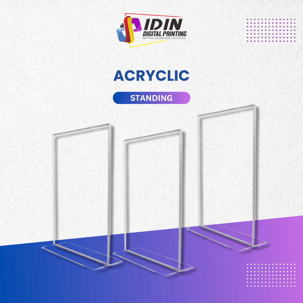 

Acrylic Tent Holder 2 Sisi Brosur Menu Akrilik Bening Standing - Percetakan Idin Digital Printing