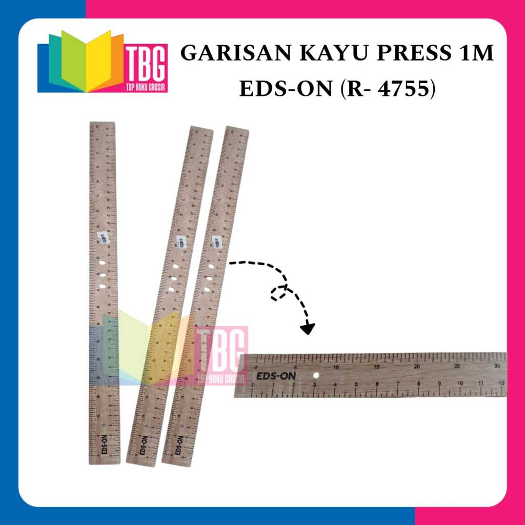 

1 PCS GARISAN KAYU PRESS 1M EDS-ON / PENGGARIS KAYU 100CM / PENGGARIS PAPAN TULIS (R-4755)