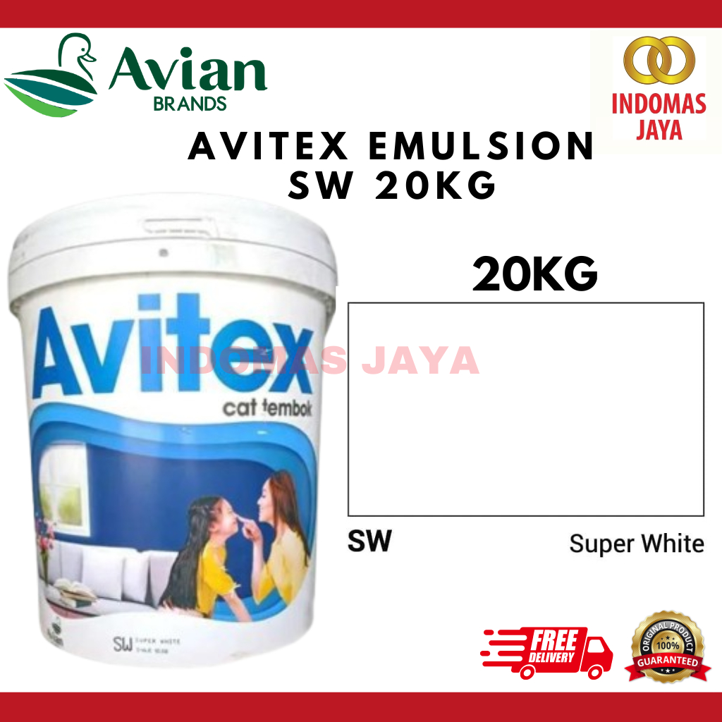 CAT TEMBOK AVITEX SUPER WHITE SW 25KG - CAT TEMBOK INTERIOR