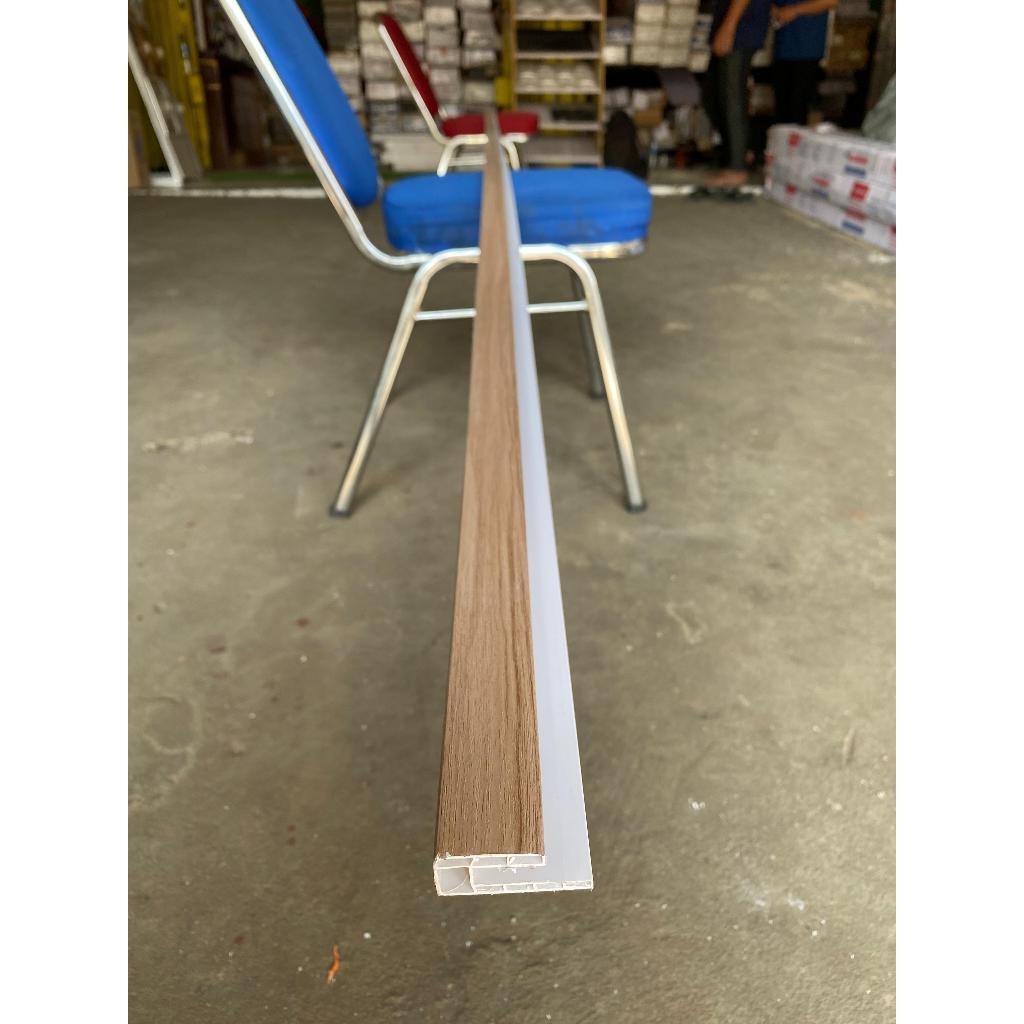 AQW List Profil PVC List Pinggir Lengkung PVC List minimalis PVC motif kayu laminated doff