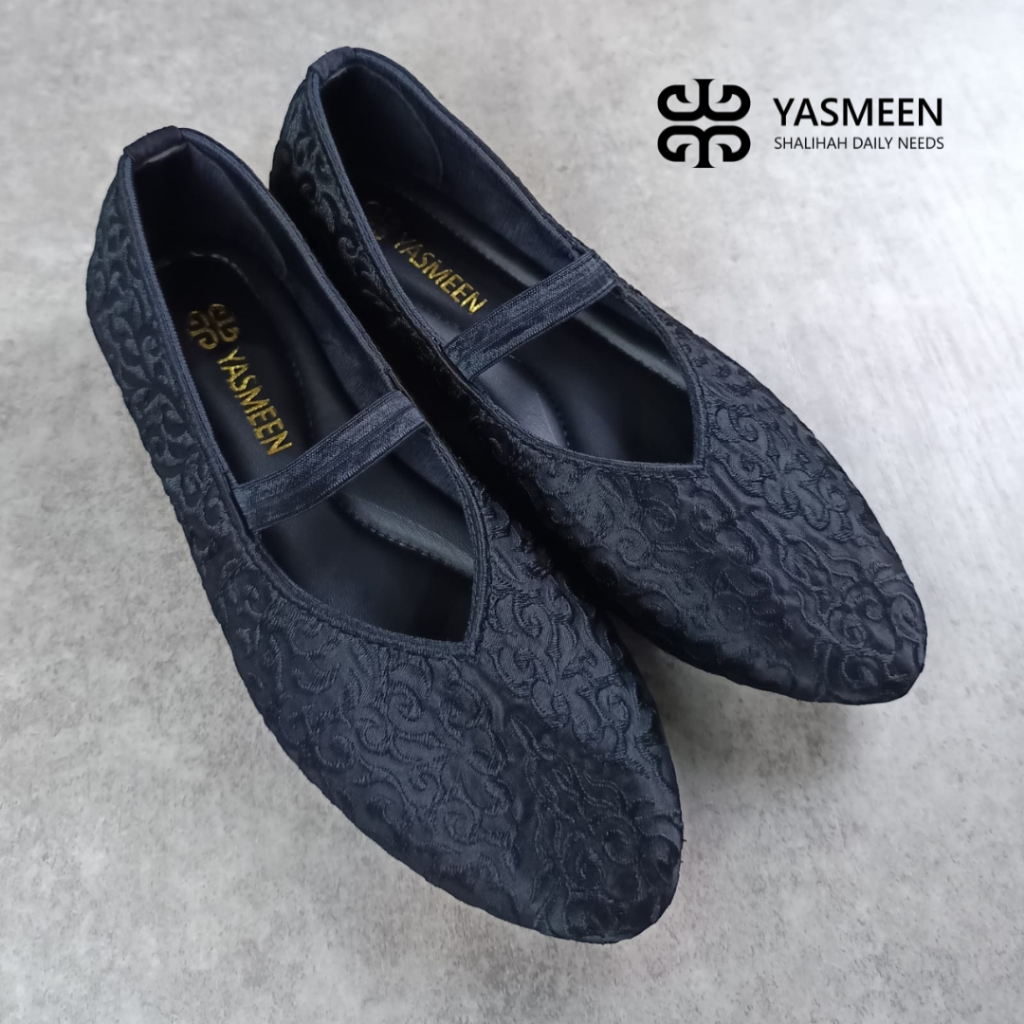 𝐘𝐚𝐬𝐦𝐞𝐞𝐧 - Sepatu Umrah/Haji Medina  | Sepatu bordir | Sepatu Haji dan Umrah | sepatu slip on | Flats