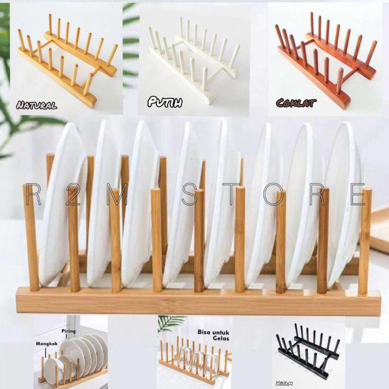 RAK PIRING KAYU / RAK AESTHETIC / RAK SEBAGUNA / RAK PIRING / RAK GELAS / RAK BUKU / DISH RACK KAYU 