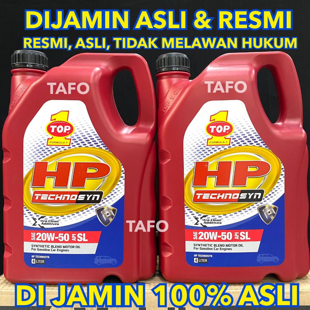 TOP1 TECHNOSYN 20w-50 GALON 4 LITER ASLI / TOP 1 TECHNOSYN 20w50