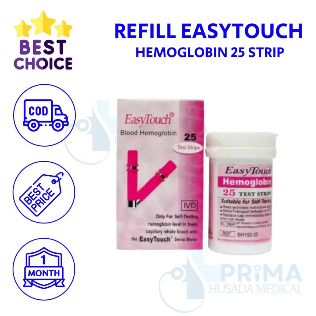 Refill Easy Touch Hemoglobin / Strip Easy Touch Strip Tes Gula Darah Kolesterol Asam Urat Hemoglobin