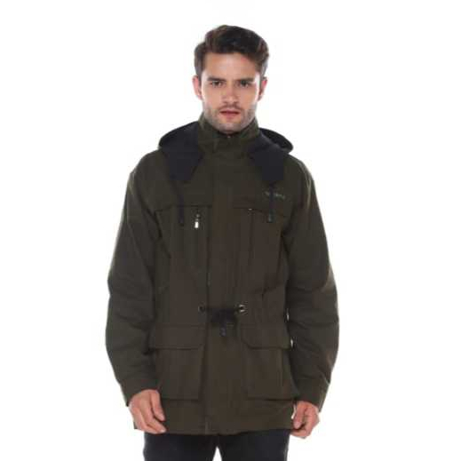 Jaket Parka Hijau Army Bahan Canvas Twill