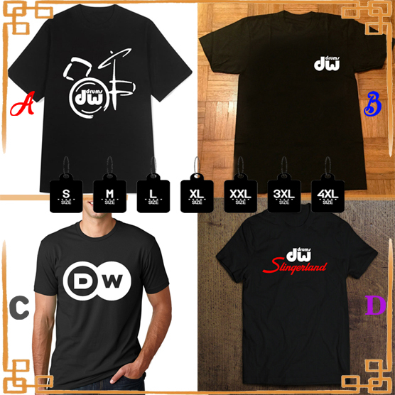 Kaos Drum DW Tshirt Bahan 100% Cotton | Casual T-SHIRT Size S M L XL XXL 3XL 4XL | READY STOCK LANGS