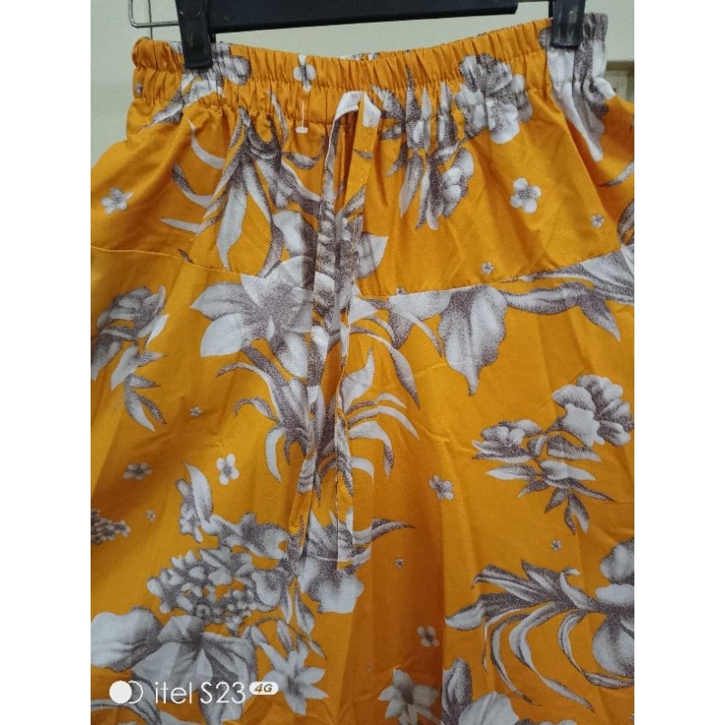 rok payung lebar/rok katun panjang/motif bunga