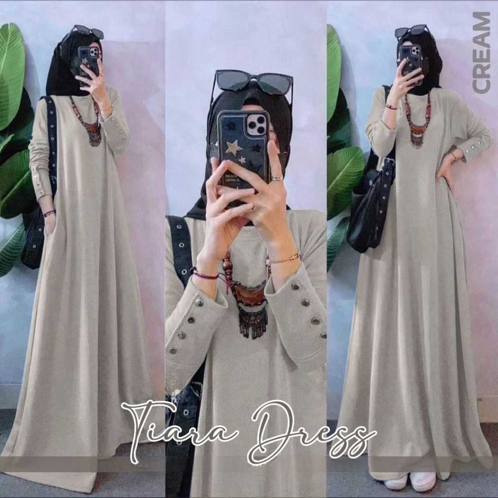 TIARA DRESS JERSEY DRESS KEKINIAN WANITA MUSLIMAH DRESS GRADUATION ELEGAN GAUN PREWEDDING GAMIS MUSL