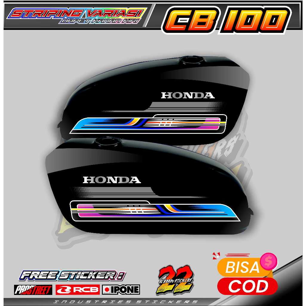 STRIPING VARIASI HONDA CB 100 / STICKER LIST VARIASI MOTOR CB 100