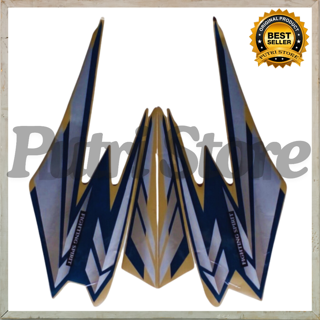 STIKER STRIPING STANDART YAMAHA RX KING 2002 HITAM SILVER LIS BODY MOTOR RX KING 2002 BERKUALITAS