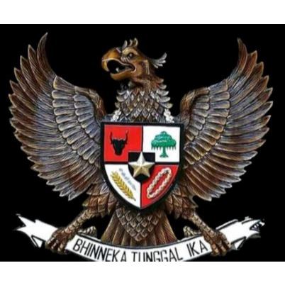 Ukiran Lambang Burung Garuda Pancasila Kayu Jati Antik 80cm