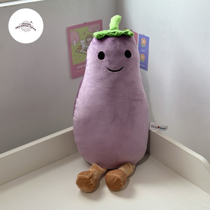 Boneka Buah Sayur Terong Eggplant Unik Lembut Mainan Anak - Toys Doll