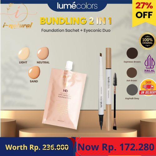 Lumecolors Paket Bundling Hemat Big Sale Sachet Foundation + Eyeconic Duo Original Samarinda
