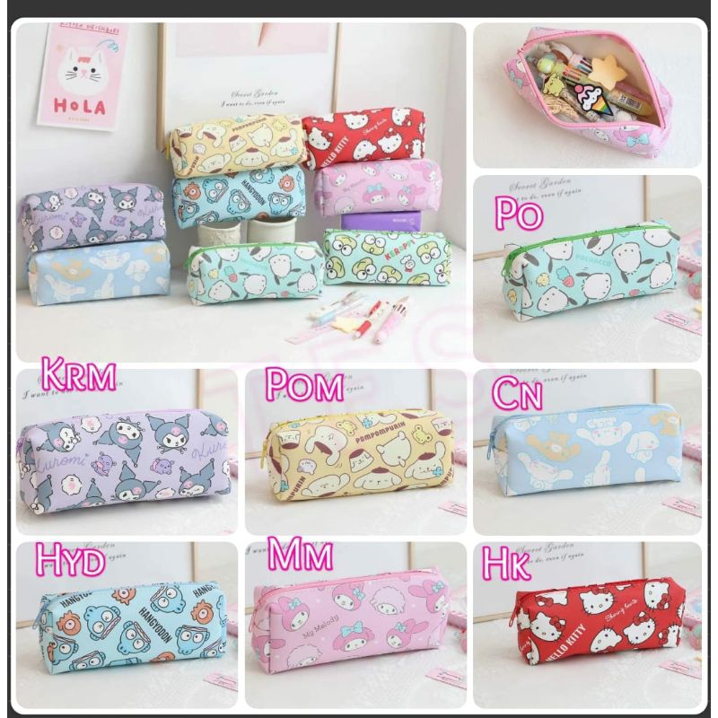 

Tempat pensil / pencil case bhn semikulit pocha melody hellokitty kuromi uk18.5x4.5x12