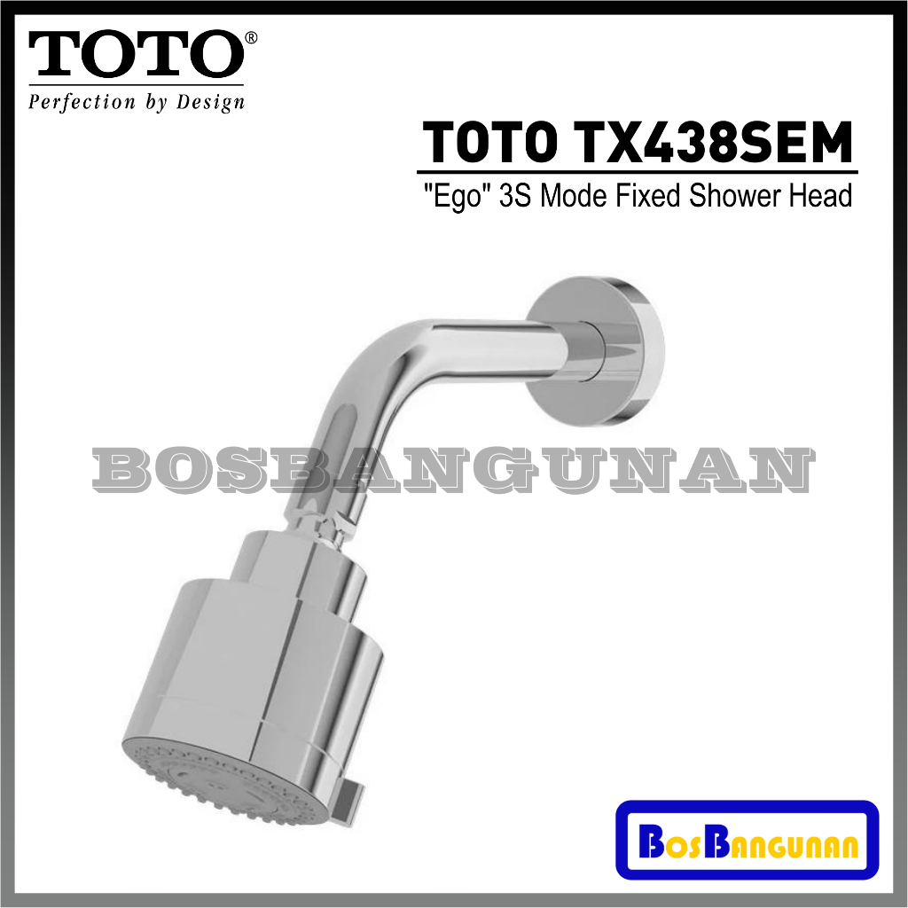Wall Shower TOTO TX 438 SEM / Shower Tembok TOTO / Fixed Shower Head TOTO TX438SEM 3 Keluaran Air / 