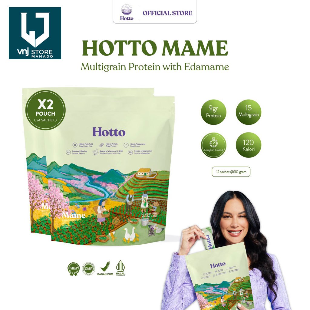 

MANADO Hotto Mame 2 Pouch isi 24 Sachet FREE ONGKIR - ORI 100% Exp 2026