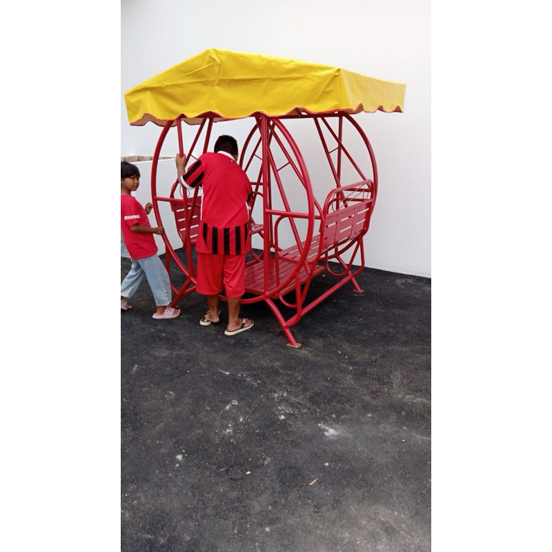 ayunan bulat bangku 80cm dengan tenda mainan bisa dewasa dan anak free ongkir jkt