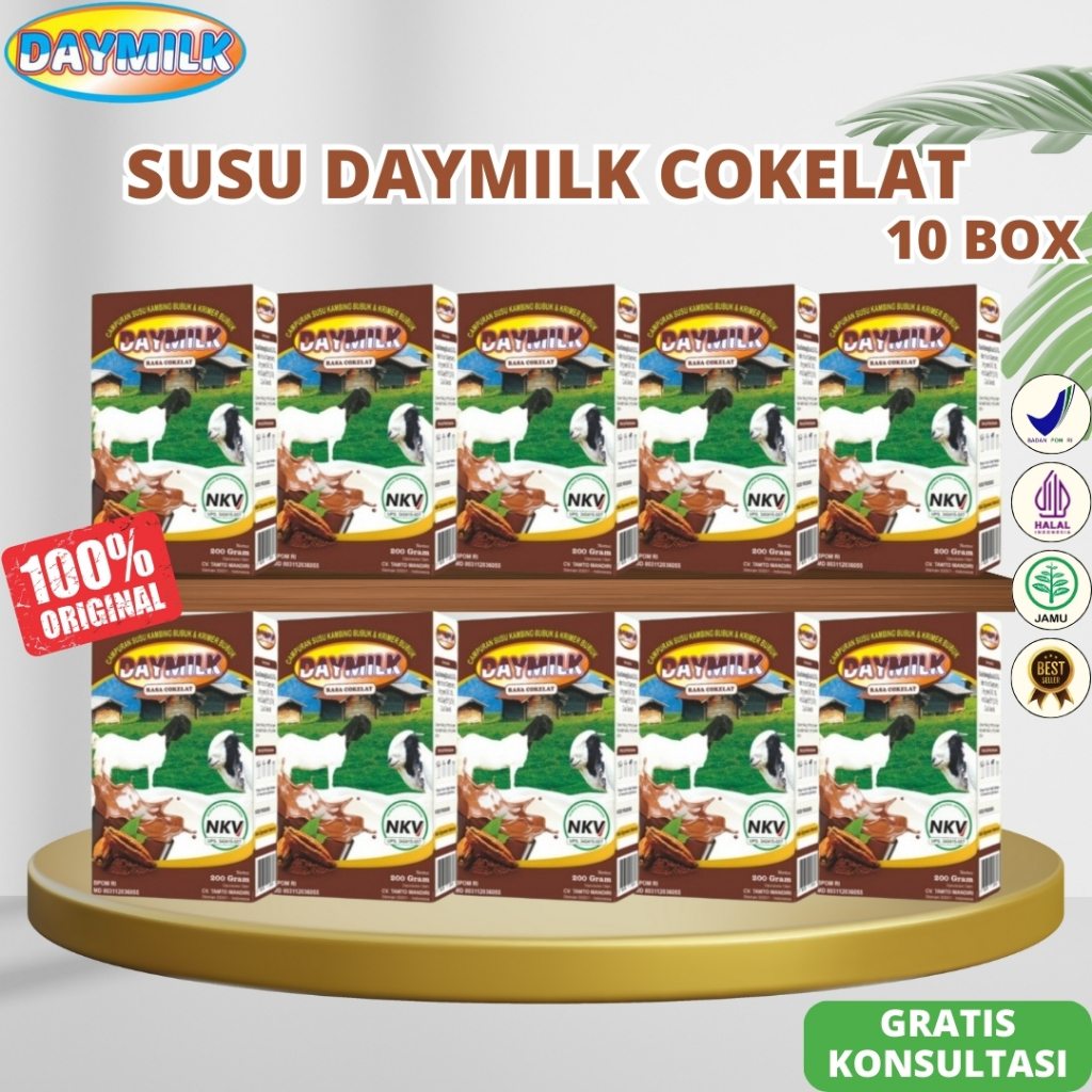 

DAYMILK Cokelat 10 Box - Susu Kambing Etawa Mengatasi Nyeri Sendi Lutut Tulang Keropos Osteoporosis