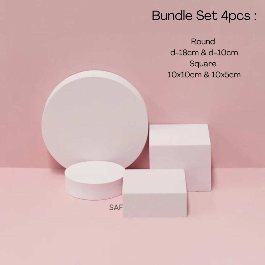 SAF Set 4pcs Round Geometry Photo Props - podium leveling balok kubus bulat tabung lingkaran -  Prod