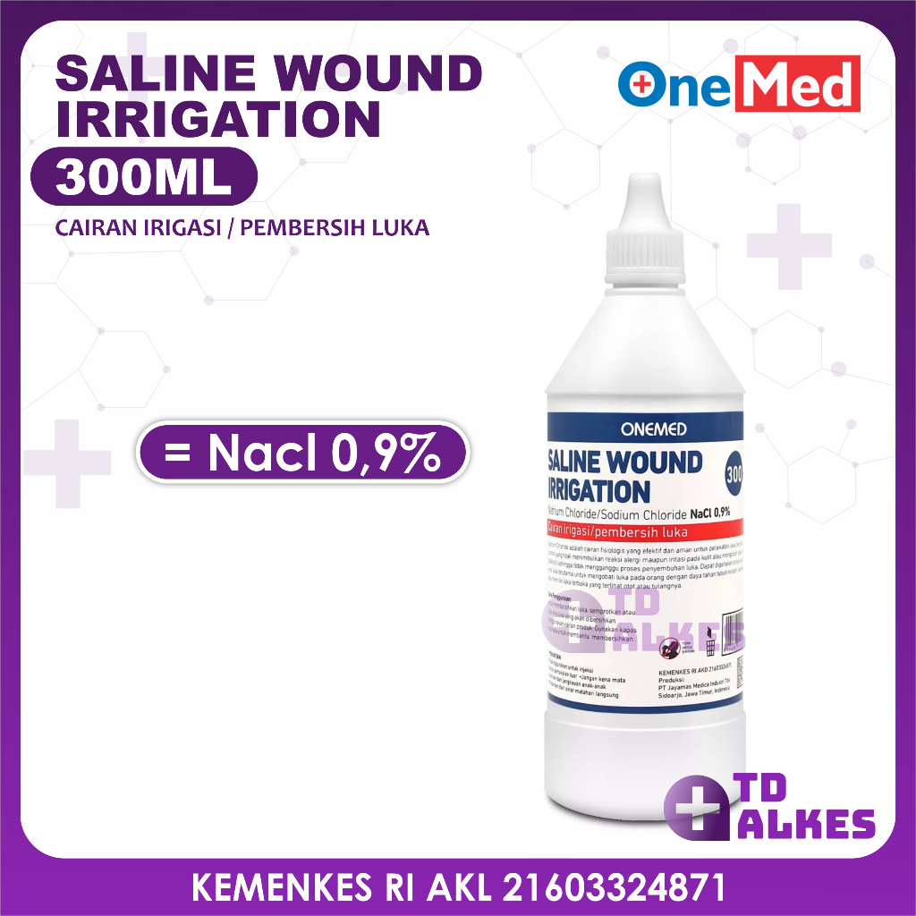 Onemed Saline Wound Irrigation 300ml (Nacl 0.9%) Botol Semprot Cairan Basuh Cuci Pembersih Luka 300 