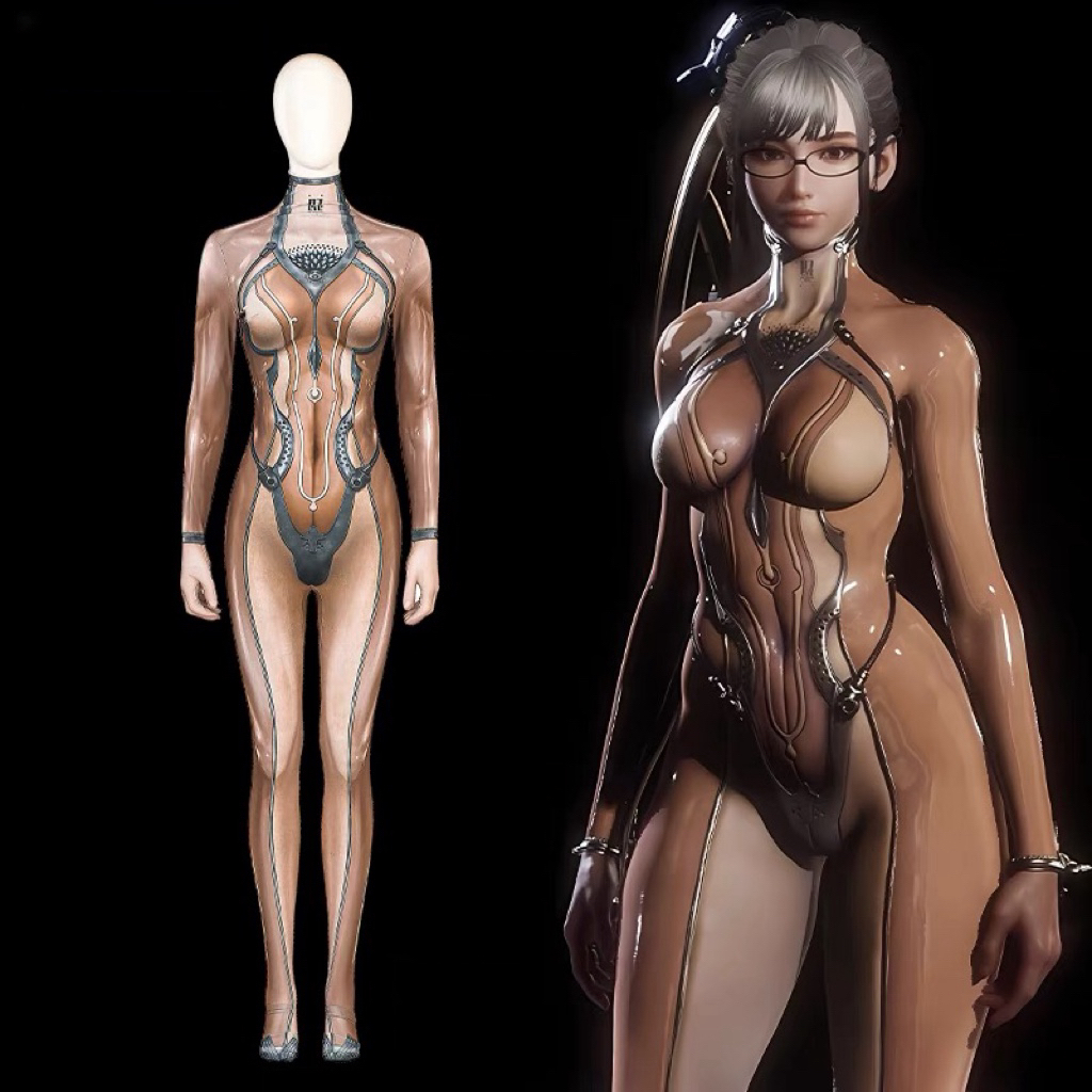 Eve Cosplay Jumpsuit Game Costume Women Girls Sexy 3D Printed Zentai Bodysuit Halloween Carnival Par