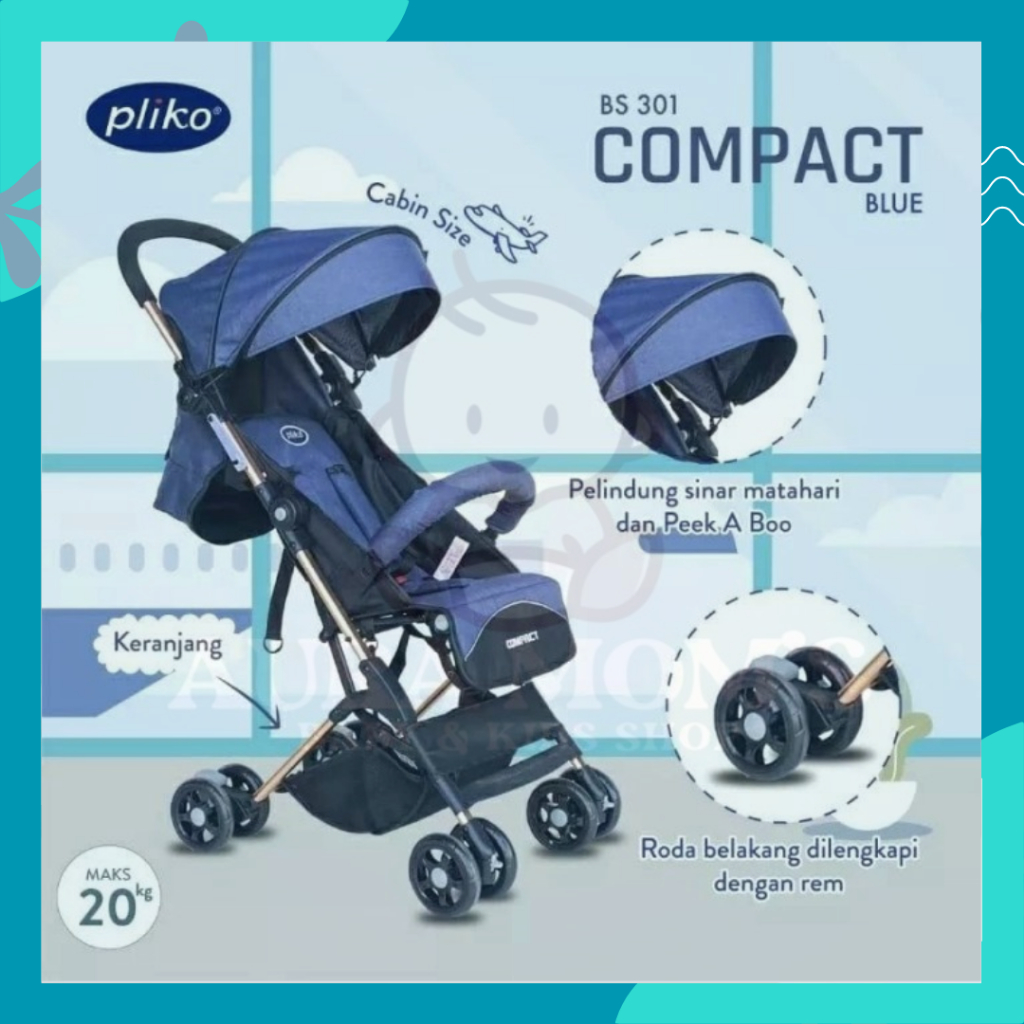 PLIKO - Kereta Dorong Bayi Stroller Pliko 301 Compact