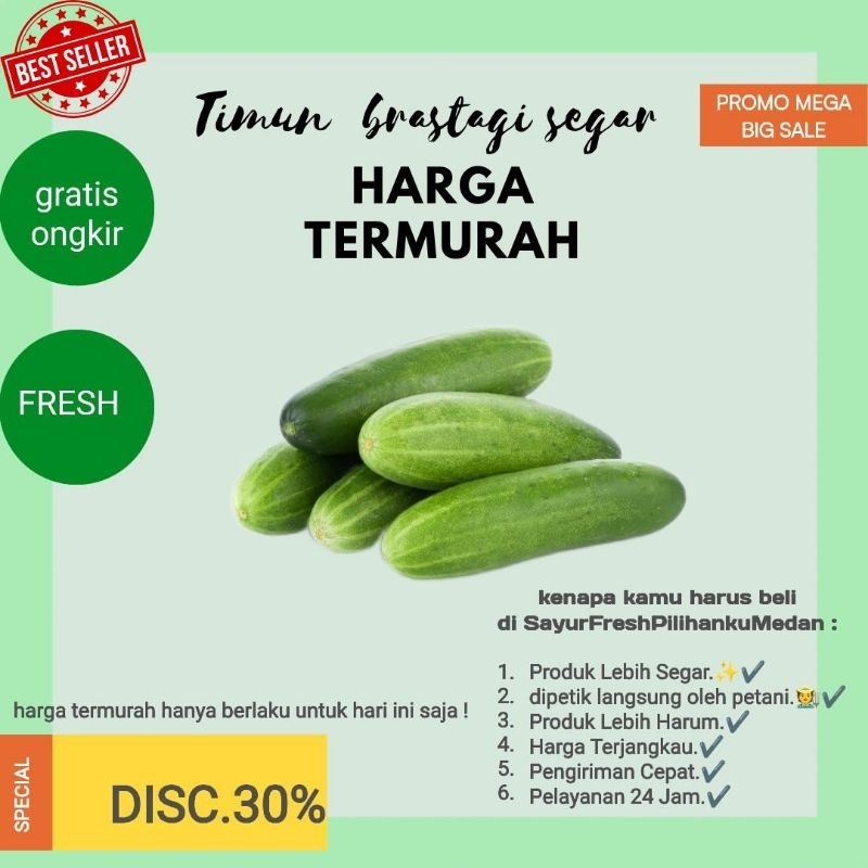 

promo termurah timun segar asli brastagi lebih manis & lebih segar di panen angsung oleh petani berastagi ready stok siap kirim gratis ongkir