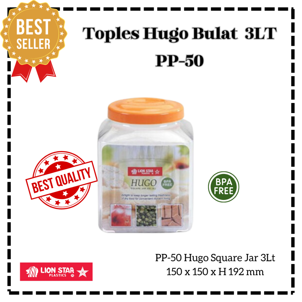 Weringin Indah - Toples Hugo 3Lt Lion Star, Toples Plastik Jumbo, Toples Plastik Kedap Udara, Toples