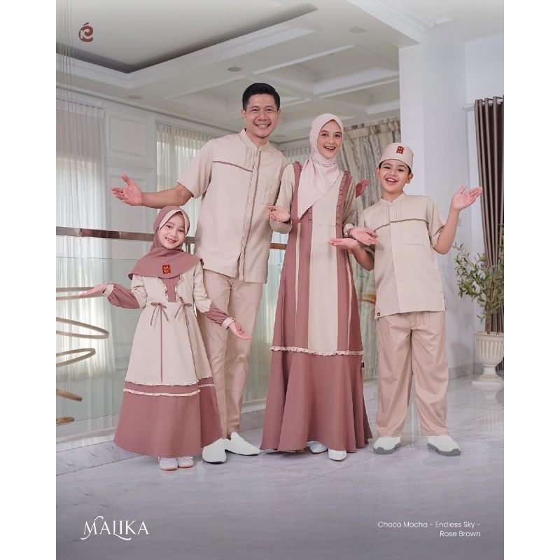 Sarimbit Premium Malika Choco mocha by keke|Famset Lebaran|Seragam Keluarga|Family Set|Baju Tetbaru|