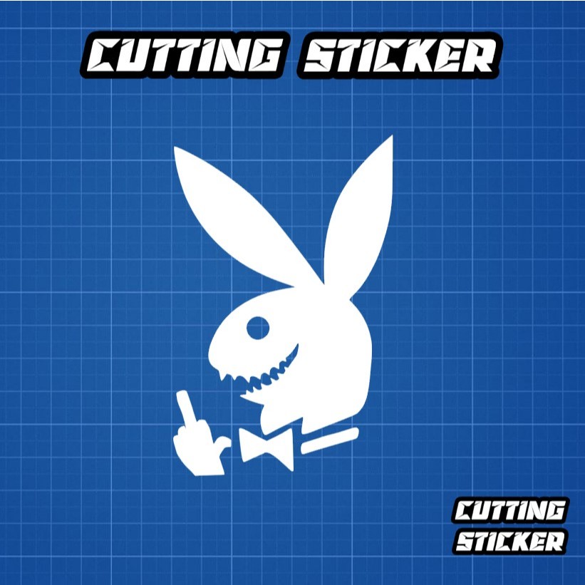 Sticker Cutting Bunny Playboy - stiker starboy