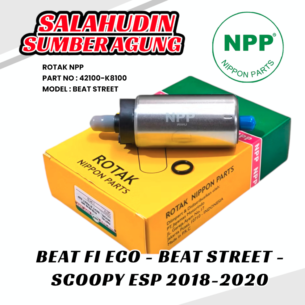 Rotak Dinamo Fuel Pump NPP Beat Fi Street Non Led Scoopy eSP 2018-2020 Jamin Original 42100-K8100