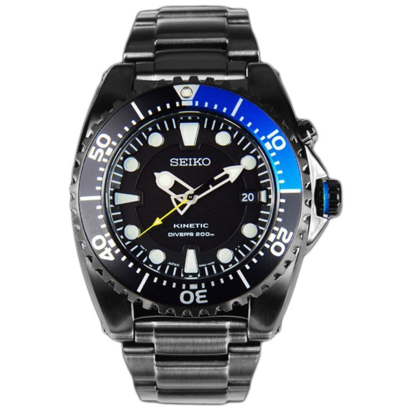 Seiko SKA579P1 Diver Kinetic Black Grey Blues