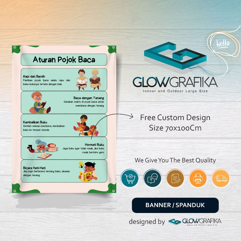 Cetak Spanduk Banner Aturan Pojok Baca