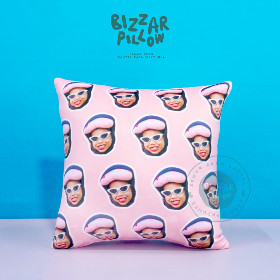 Bizzarpillow Bantal Foto Custom Face Pattern 30x30cm Free Edit | Hadiah BZ416
