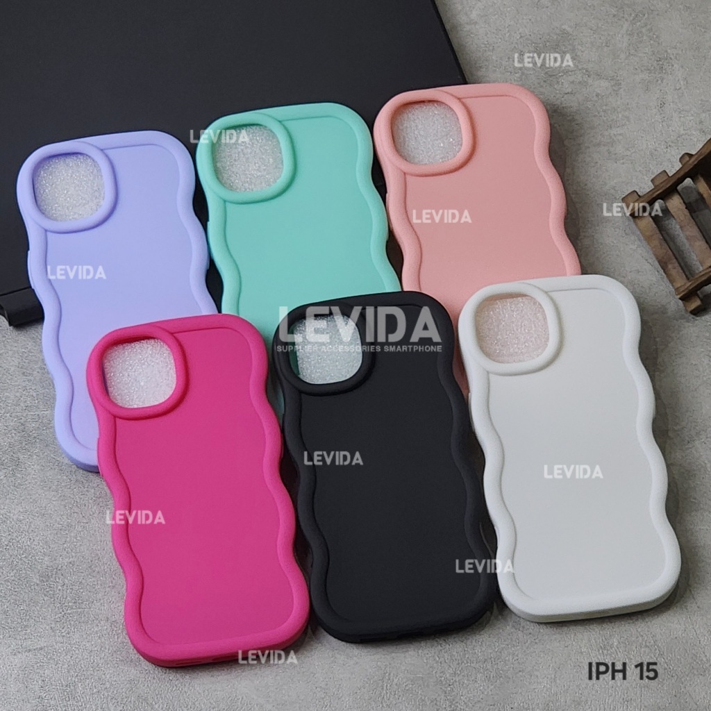 Softcase Casing New Macaron Wave Color for Iphone 15 Iphone 15 Plus Iphone 15 Pro Iphone 15 Pro Max